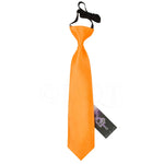 Plain Satin Elasticated Tie - Boys - Black - Well Dapper