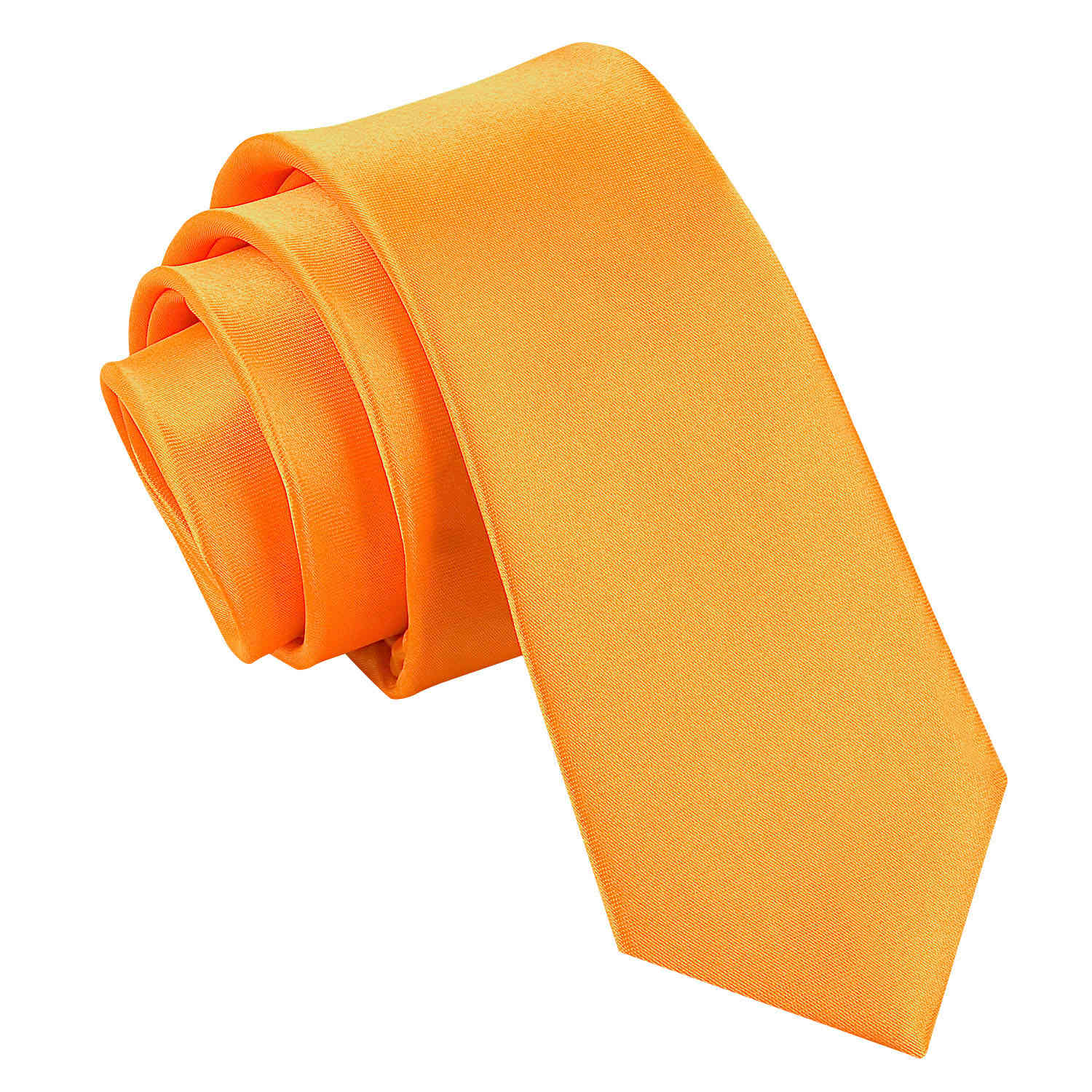 Plain Satin Skinny Tie - Burnt Orange - Well Dapper