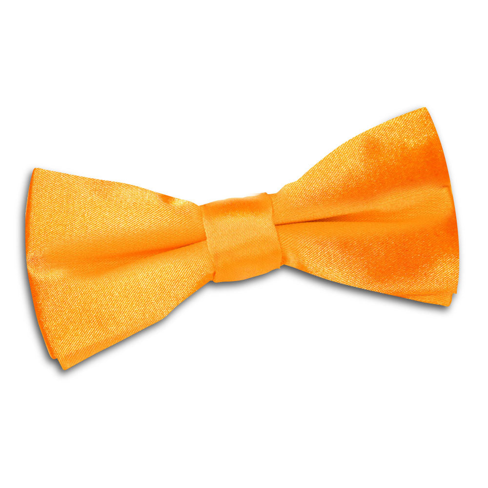 Boys Fluorescent Orange Plain Satin Pre Tied Bow Tie