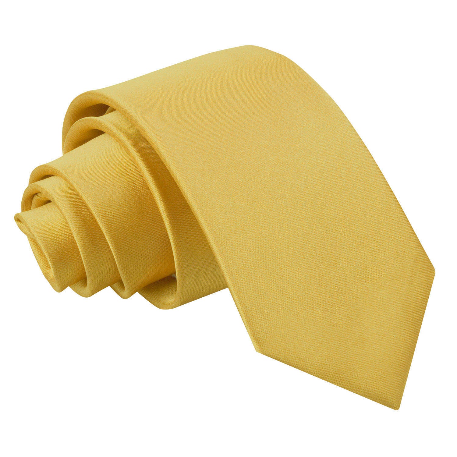 Plain Satin Classic Tie - Boys - Marigold - Well Dapper