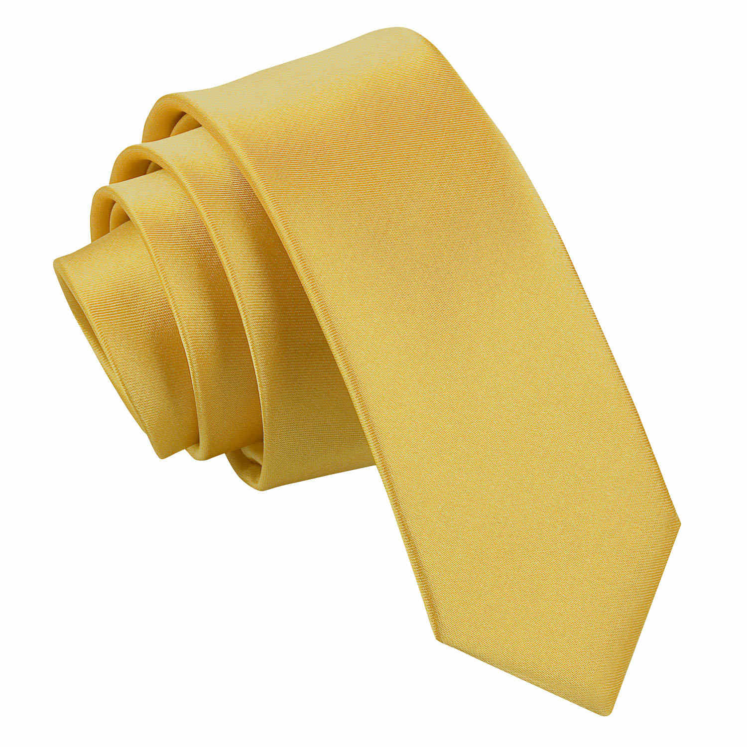 Plain Satin Skinny Tie - Marigold - Well Dapper