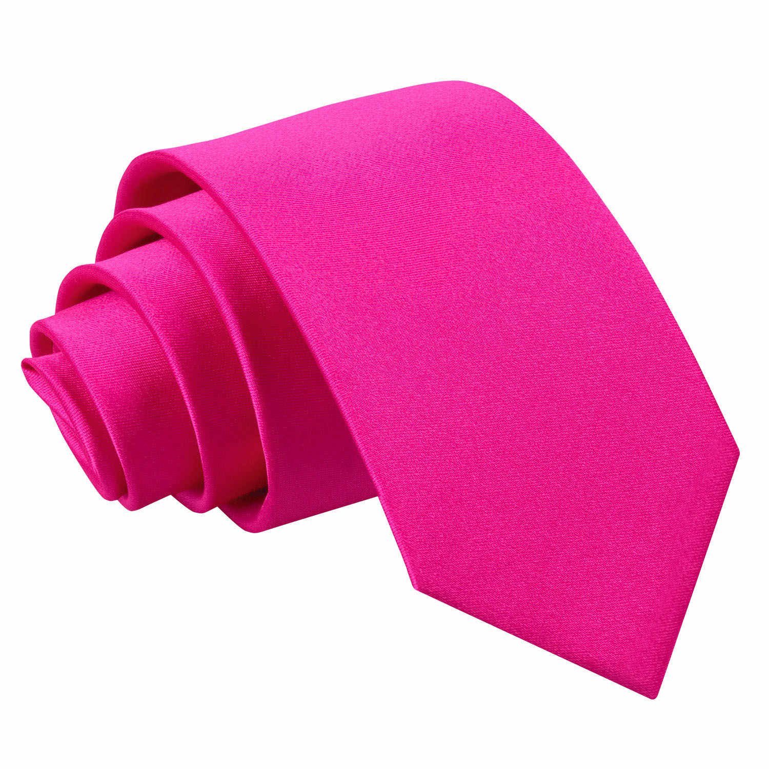 Boys Hot Pink Plain Satin Classic Tie