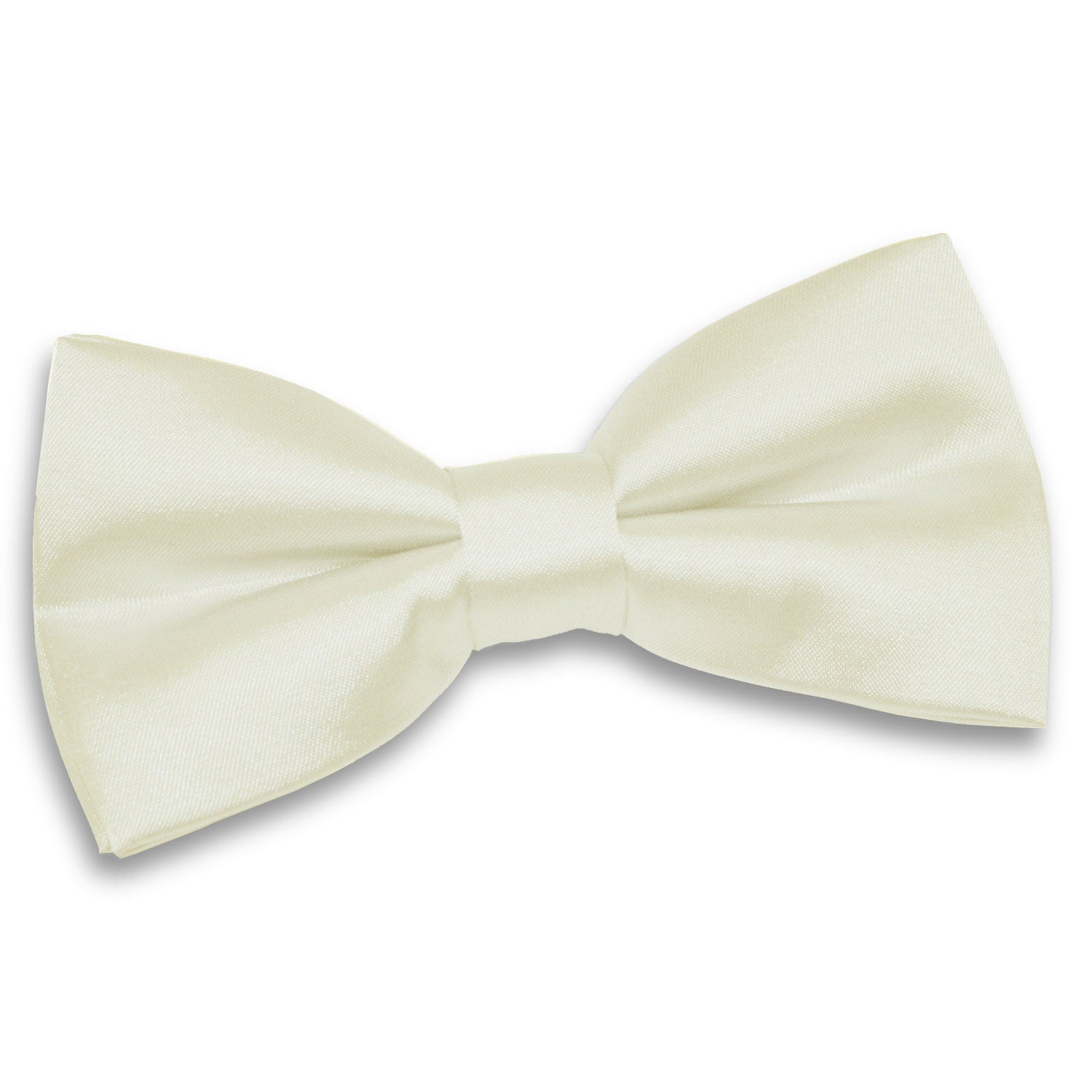 Ivory Plain Satin Pre Tied Bow Tie