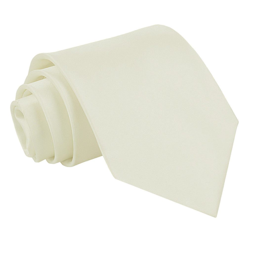 Ivory Plain Satin Classic Tie