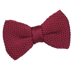 Plain Knitted Pre-Tied Bow Tie - Boys - Cabernet Red - Well Dapper