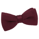 Plain Knitted Pre-Tied Bow Tie - Silver - Well Dapper
