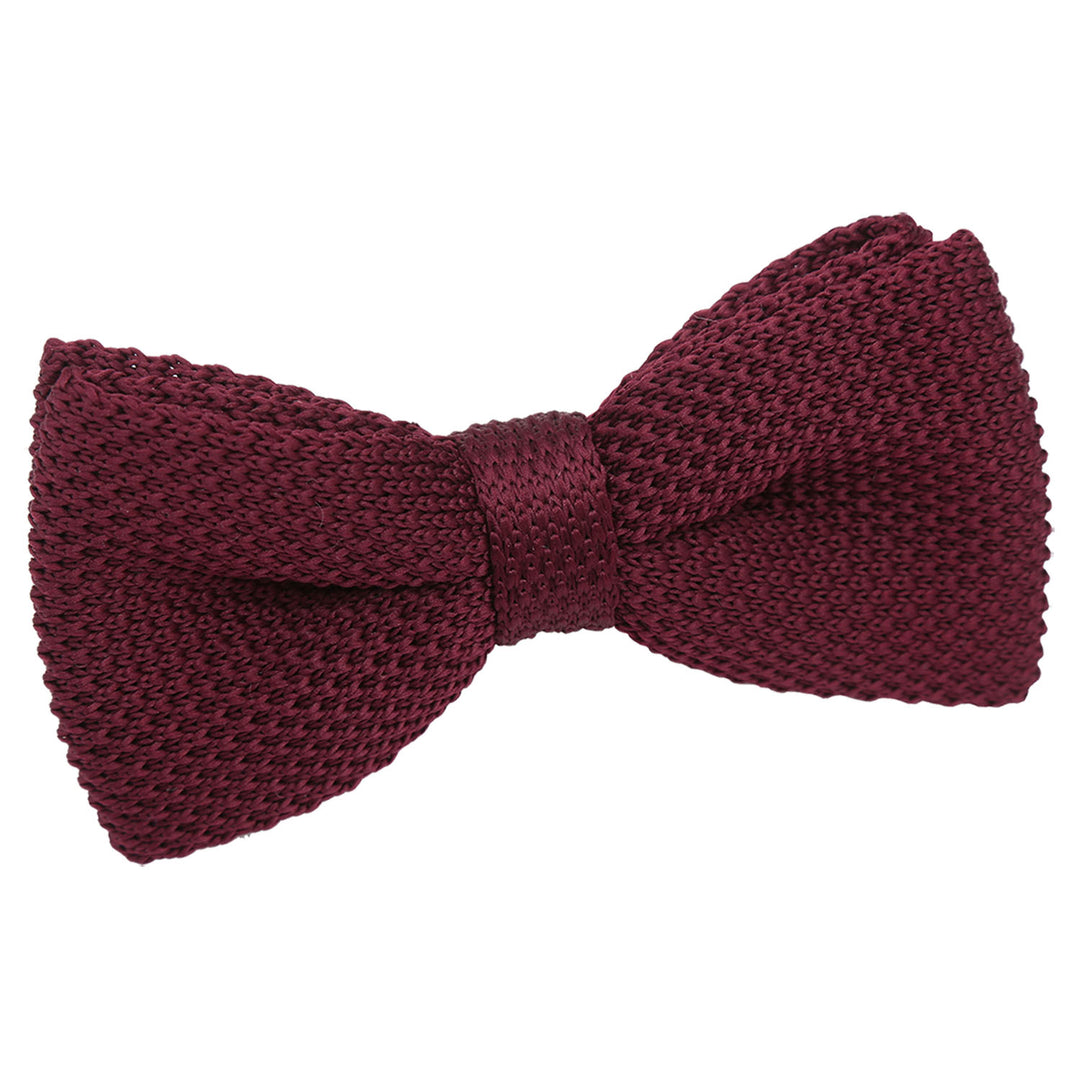 Plain Knitted Pre-Tied Bow Tie - Cadbury Purple - Well Dapper