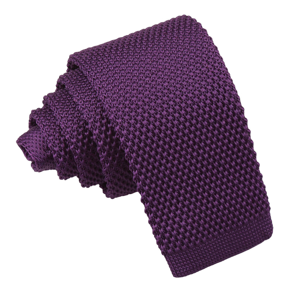 Boys Cadbury Purple Plain Knitted Tie