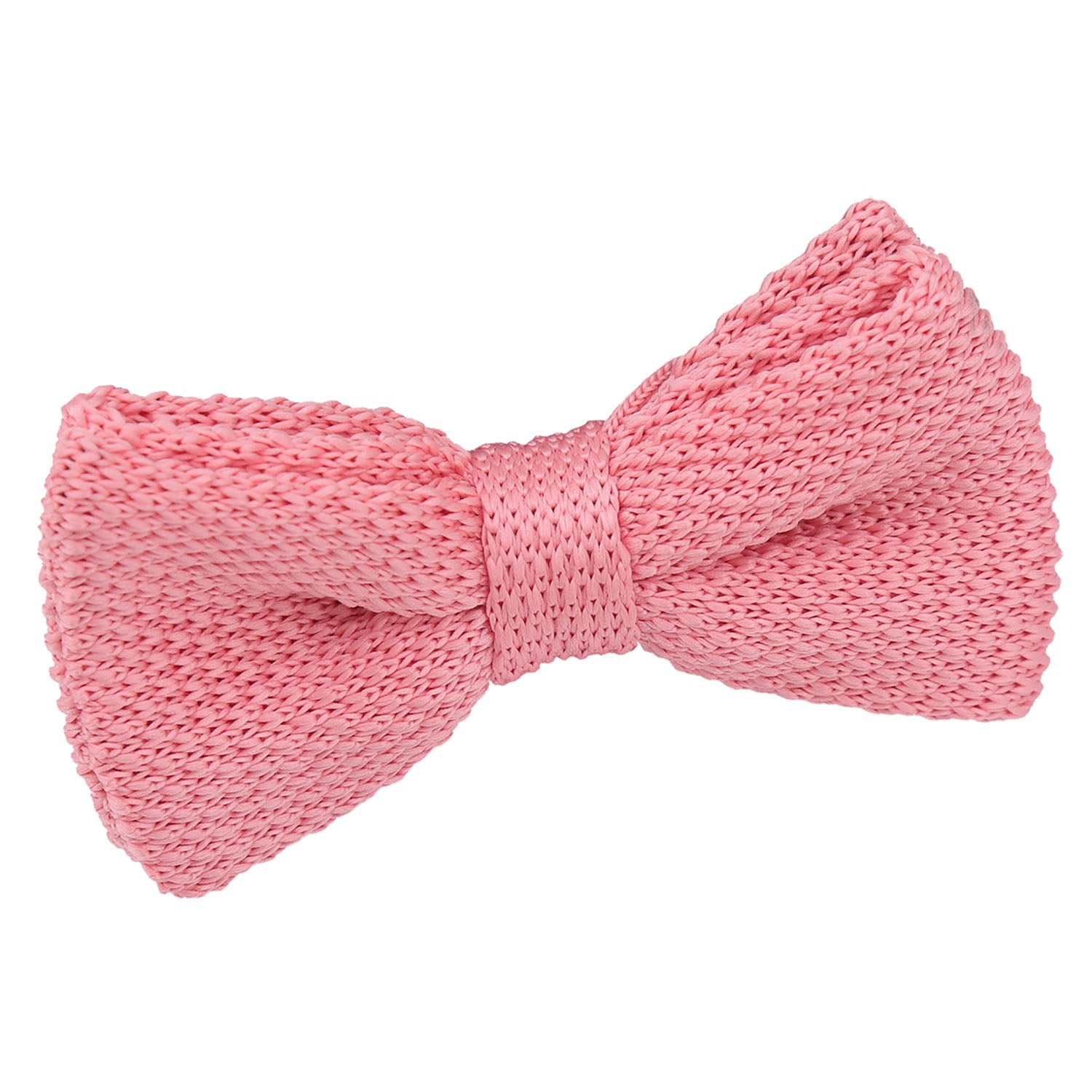Plain Knitted Pre-Tied Bow Tie - Boys - Strawberry Pink - Well Dapper