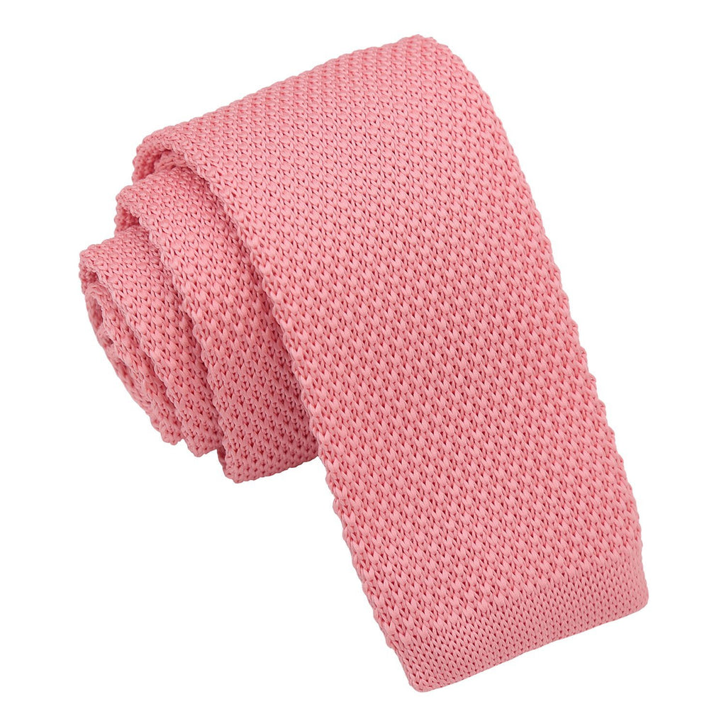 Boys Flamingo Pink Plain Knitted Tie