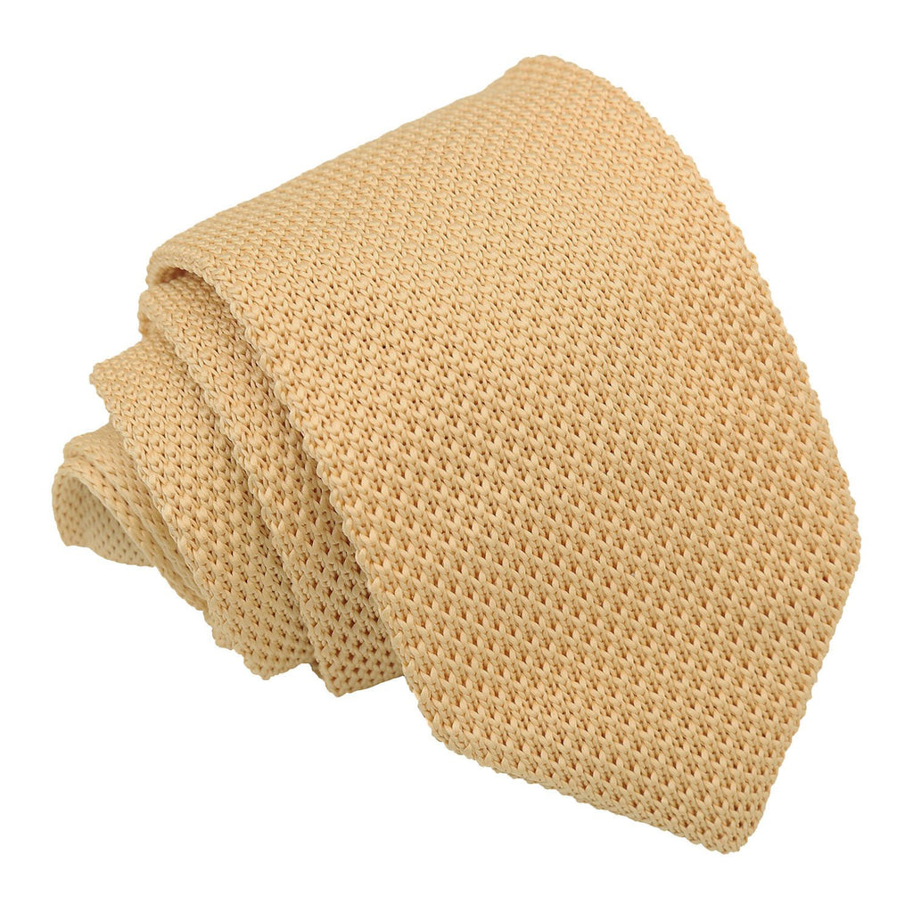 Lemon Yellow Plain Knitted Slim Tie