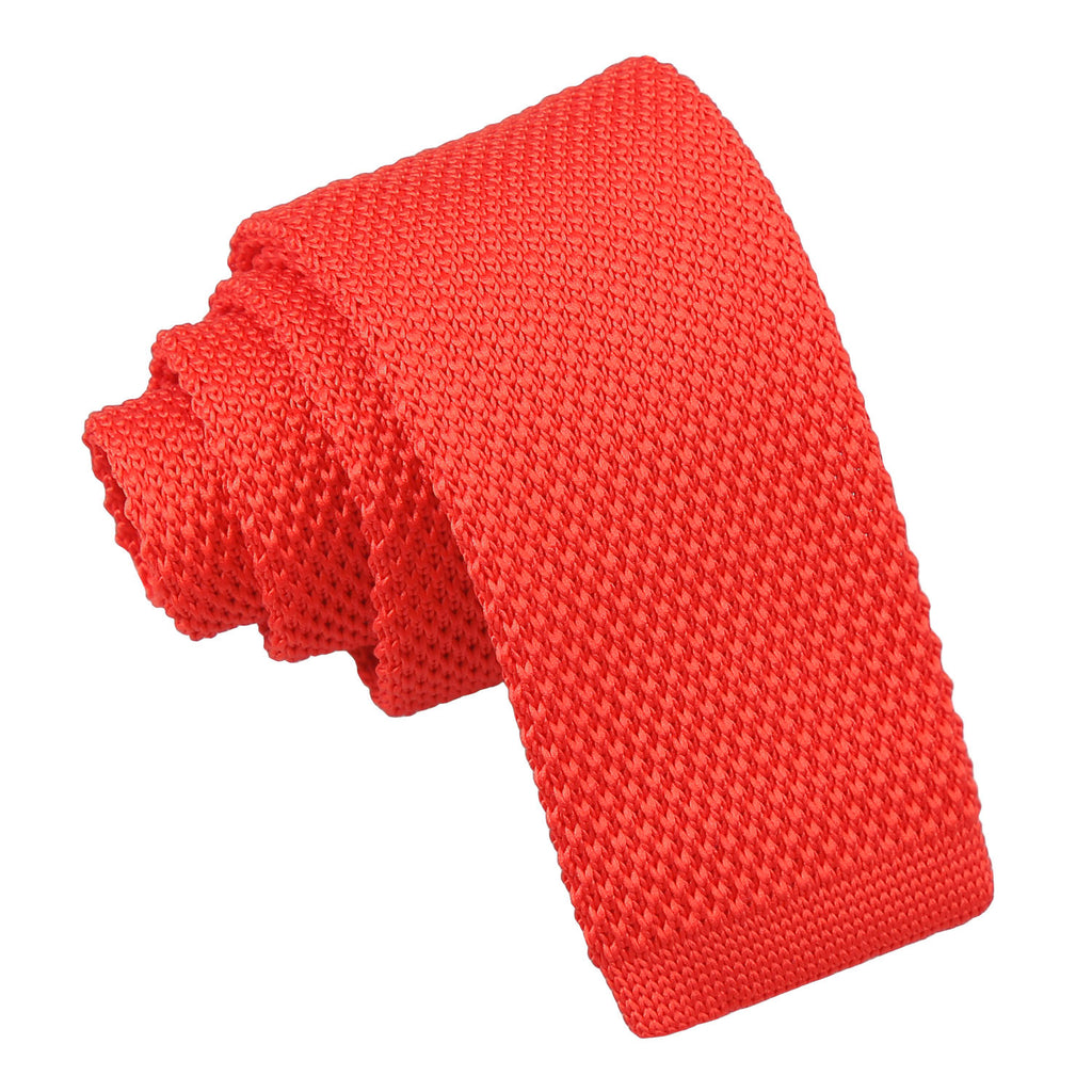 Boys Red Plain Knitted Tie