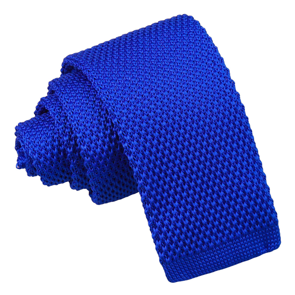 Boys Royal Blue Plain Knitted Tie