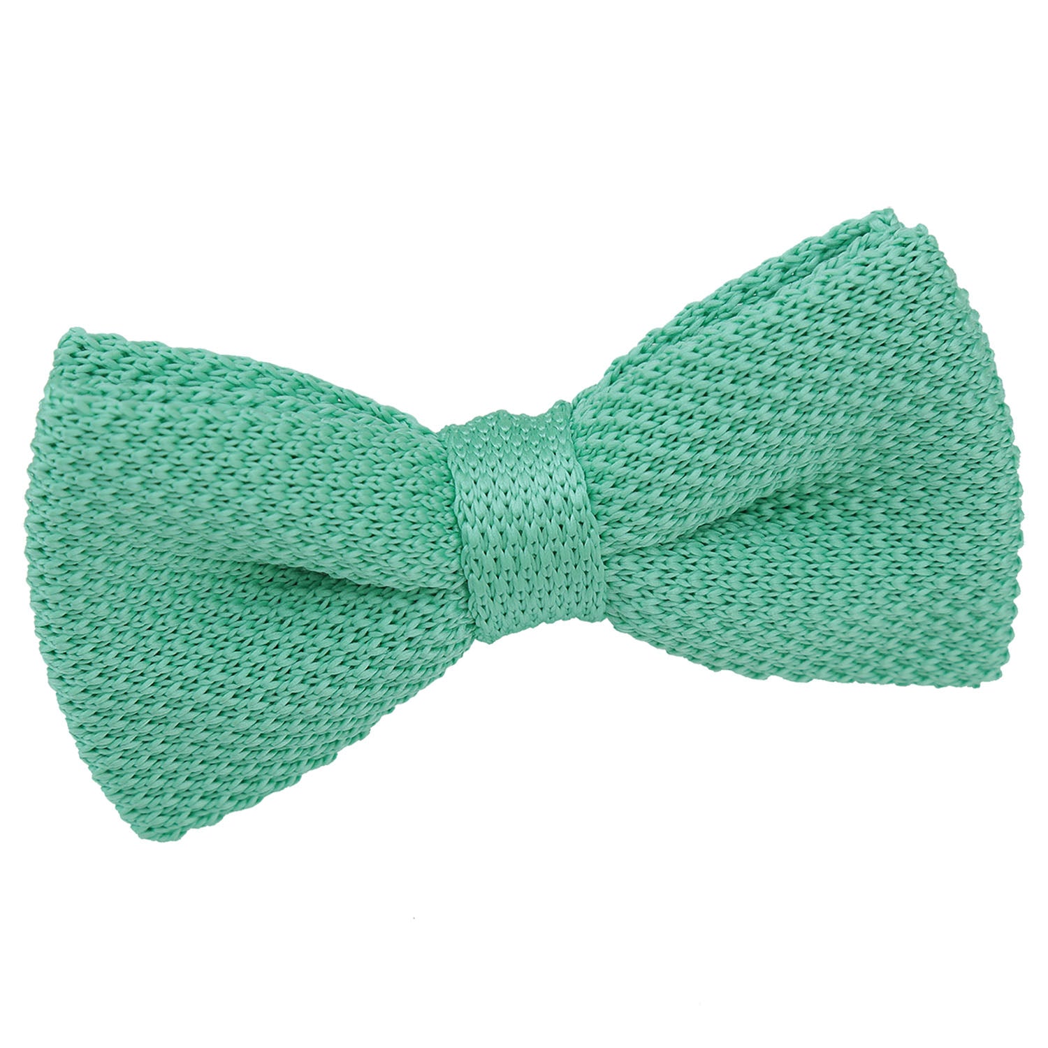 Plain Knitted Pre-Tied Bow Tie - Tangerine - Well Dapper