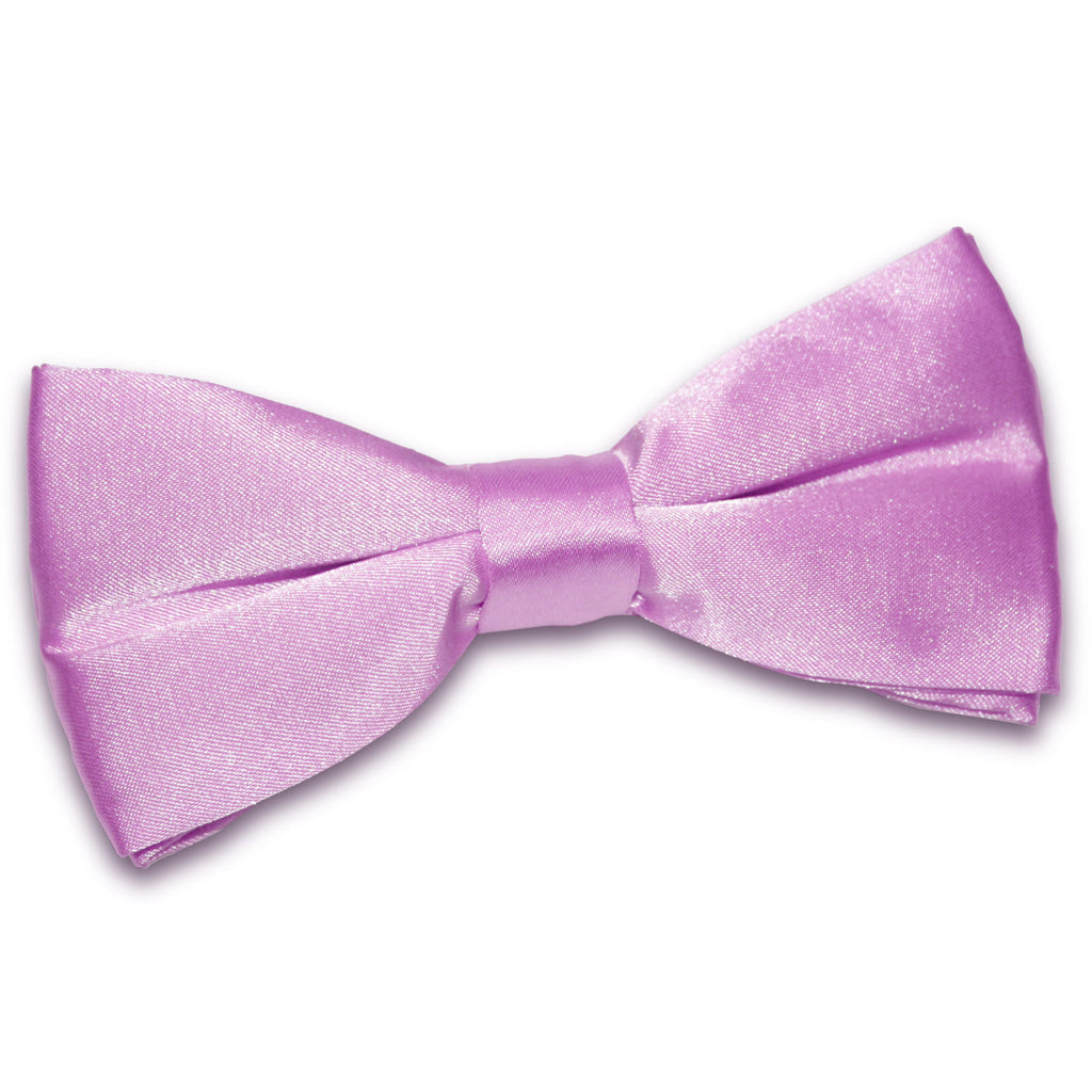 Lilac Plain Satin Pre Tied Bow Tie