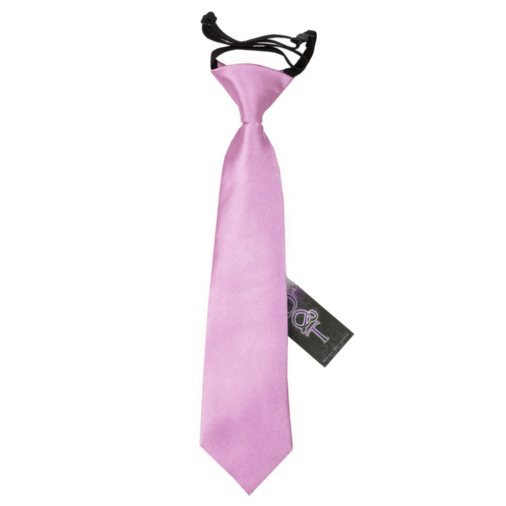 Plain Satin Elasticated Tie - Boys - Coral - Well Dapper