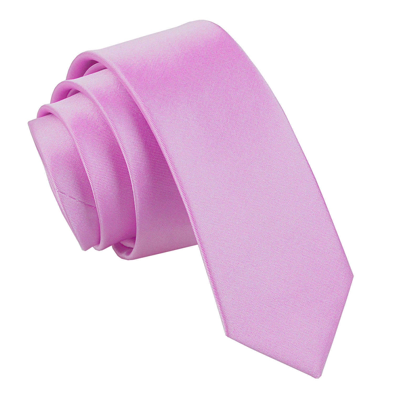 Plain Satin Skinny Tie - Coral - Well Dapper