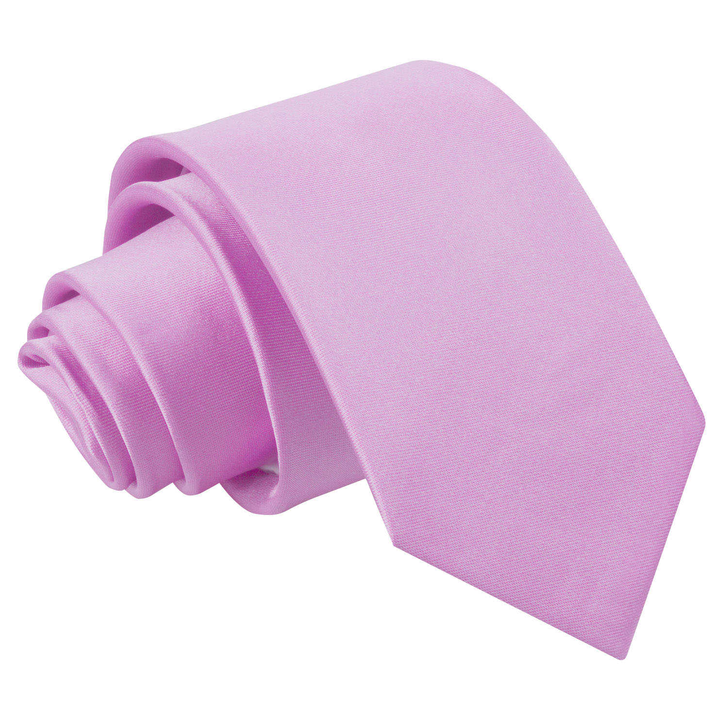 Plain Satin Slim Tie - Mulberry - Well Dapper