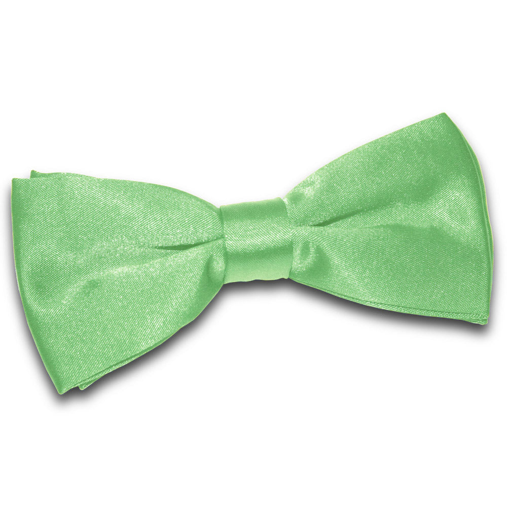 Lime Green Plain Satin Pre Tied Bow Tie