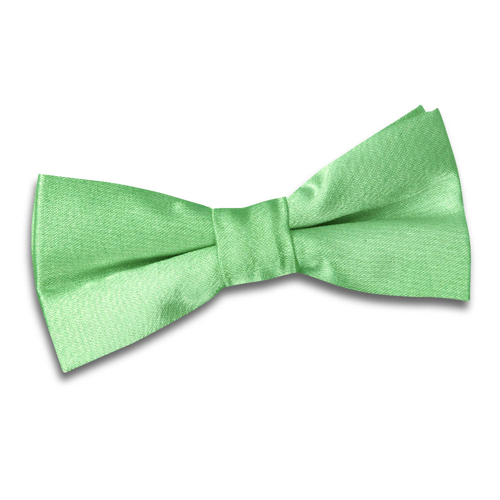 Plain Satin Pre-Tied Bow Tie - Boys - Emerald Green - Well Dapper