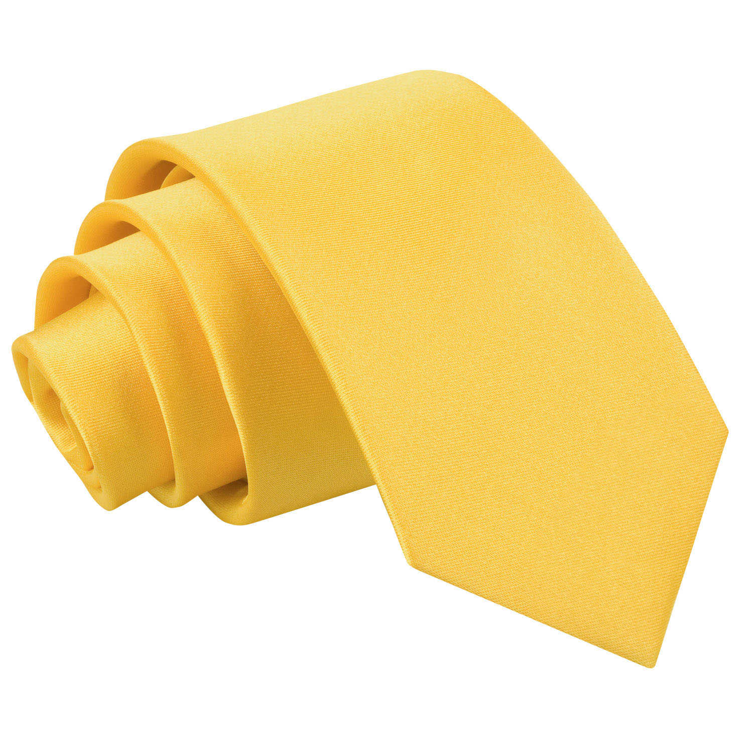 Plain Satin Slim Tie - Gold - Well Dapper