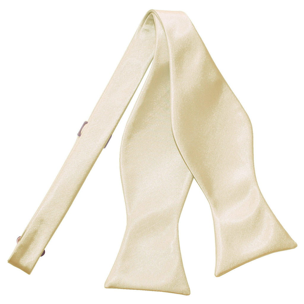 Champagne Plain Satin Self Tie Bow Tie