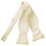 Plain Satin Self-Tie Bow Tie - Ivory - Well Dapper
