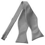 Plain Satin Self-Tie Bow Tie - Silver - Well Dapper