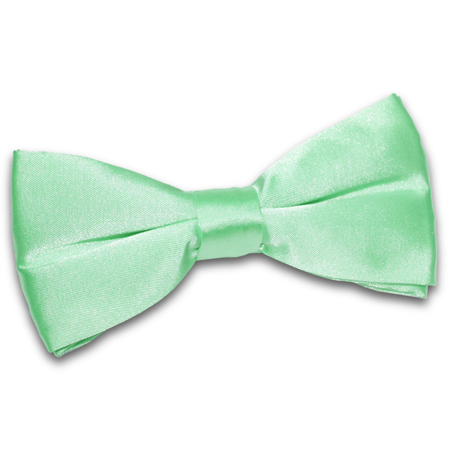 Mint Green Plain Satin Pre Tied Bow Tie