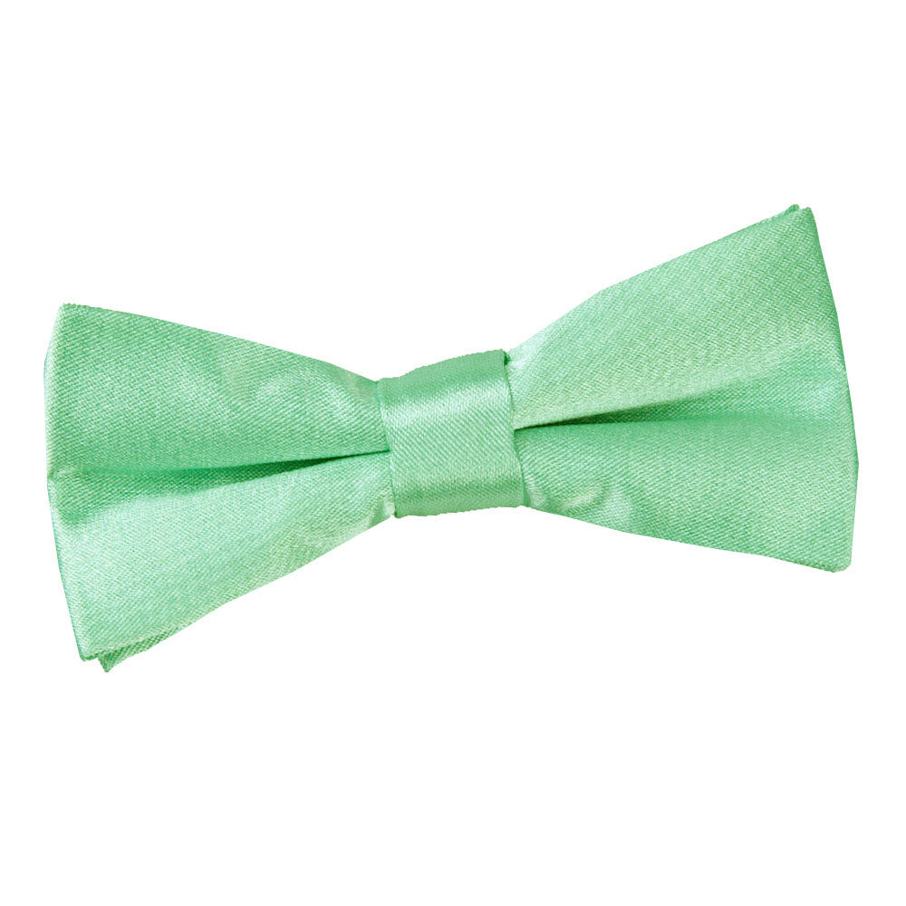 Plain Satin Pre-Tied Bow Tie - Boys - Emerald Green - Well Dapper