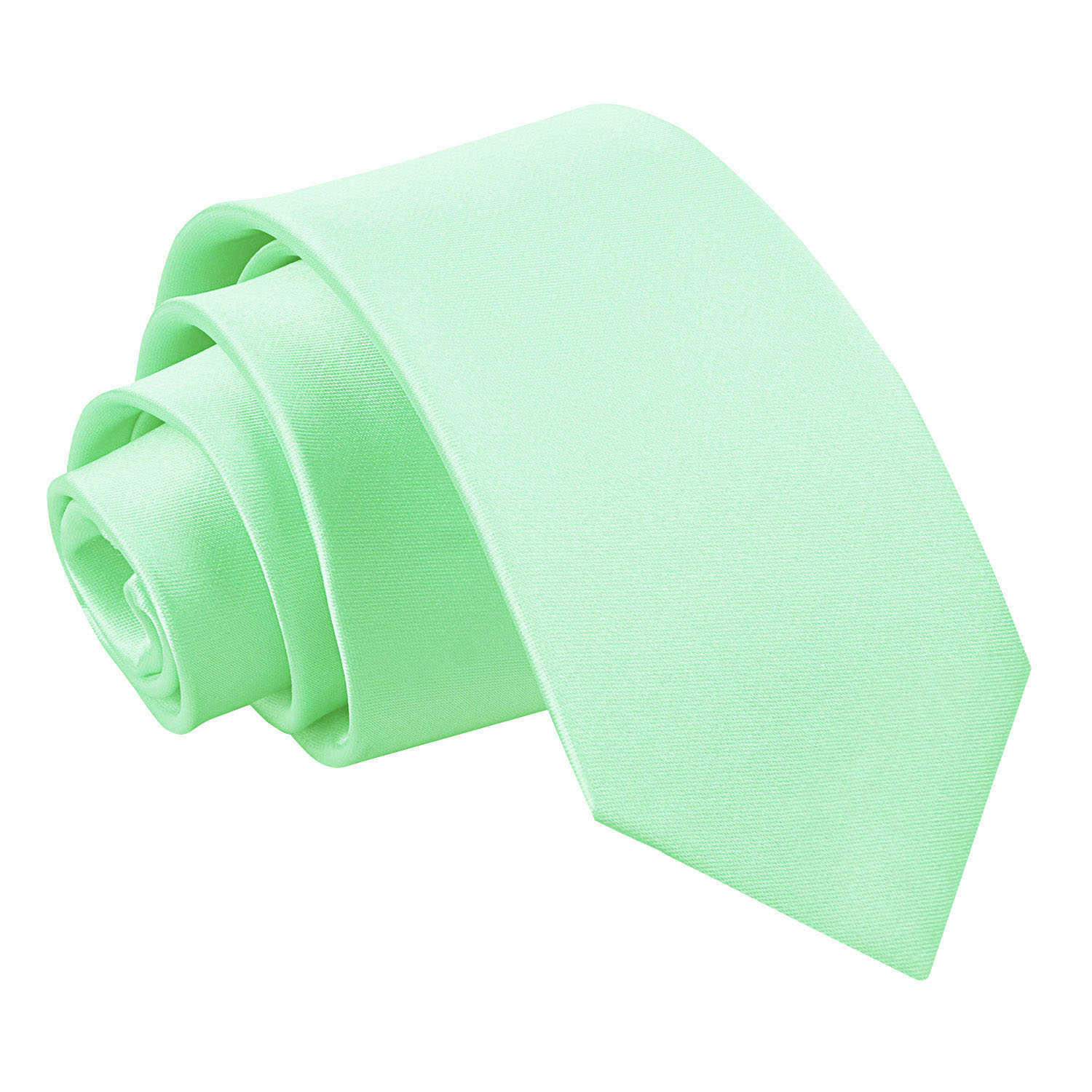 Plain Satin Classic Tie - Boys - Apple Green - Well Dapper