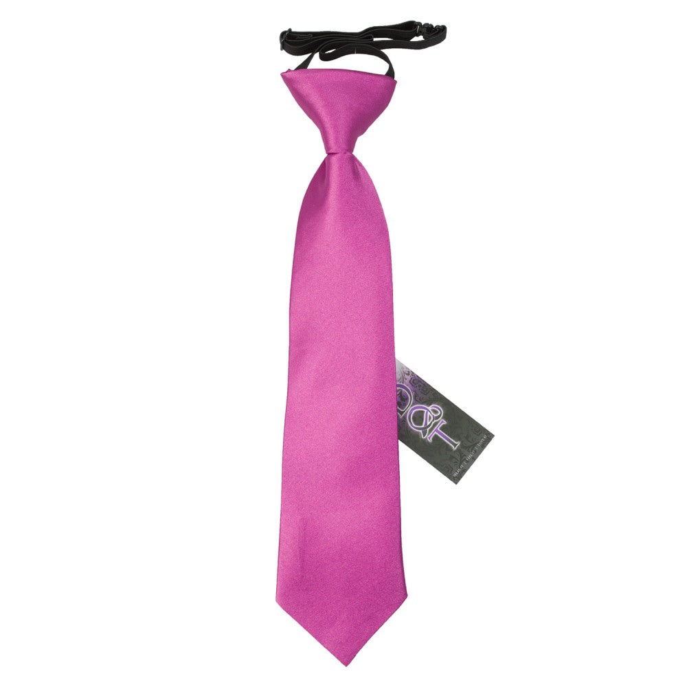 Plain Satin Elasticated Tie - Boys - Coral - Well Dapper