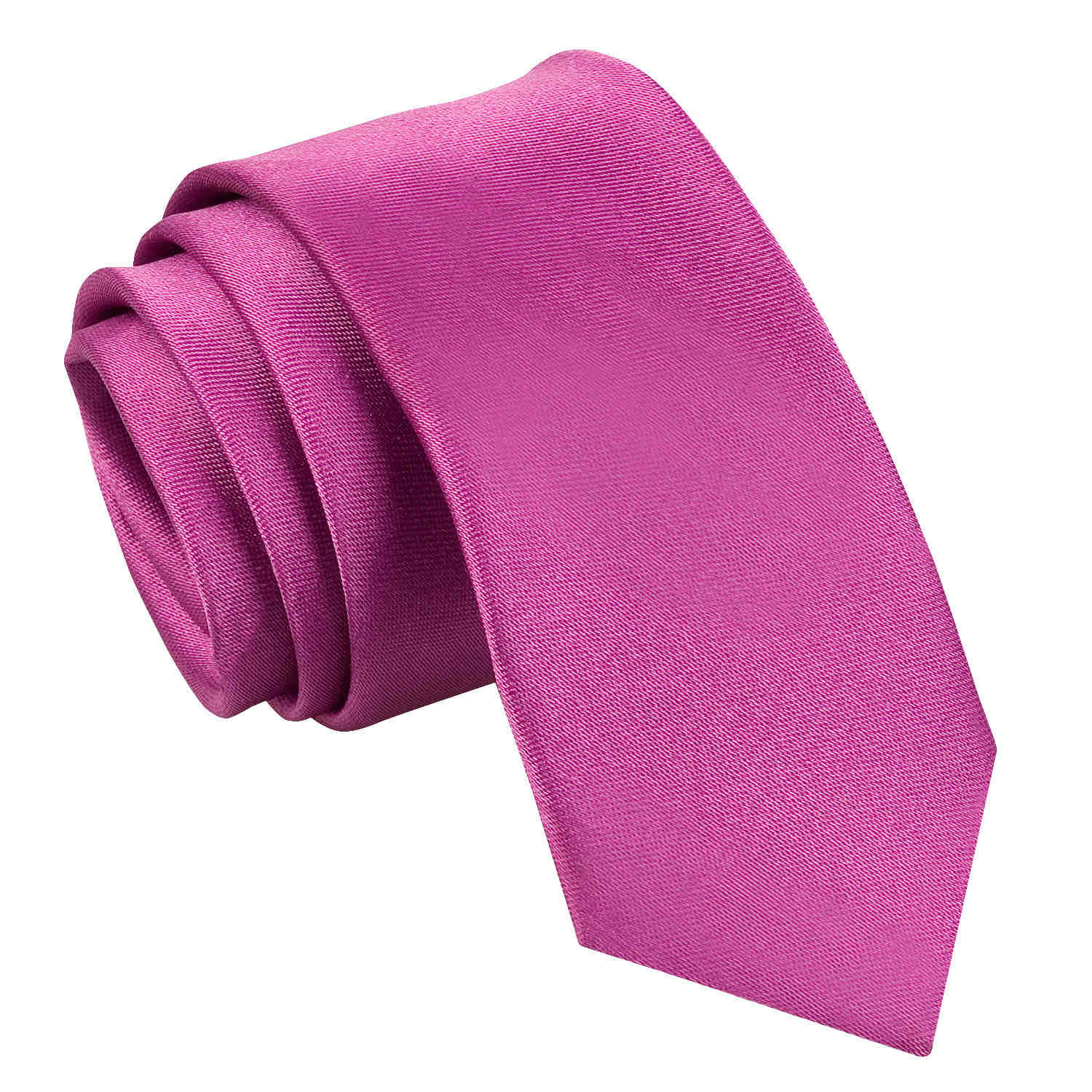 Plain Satin Skinny Tie - Purple - Well Dapper