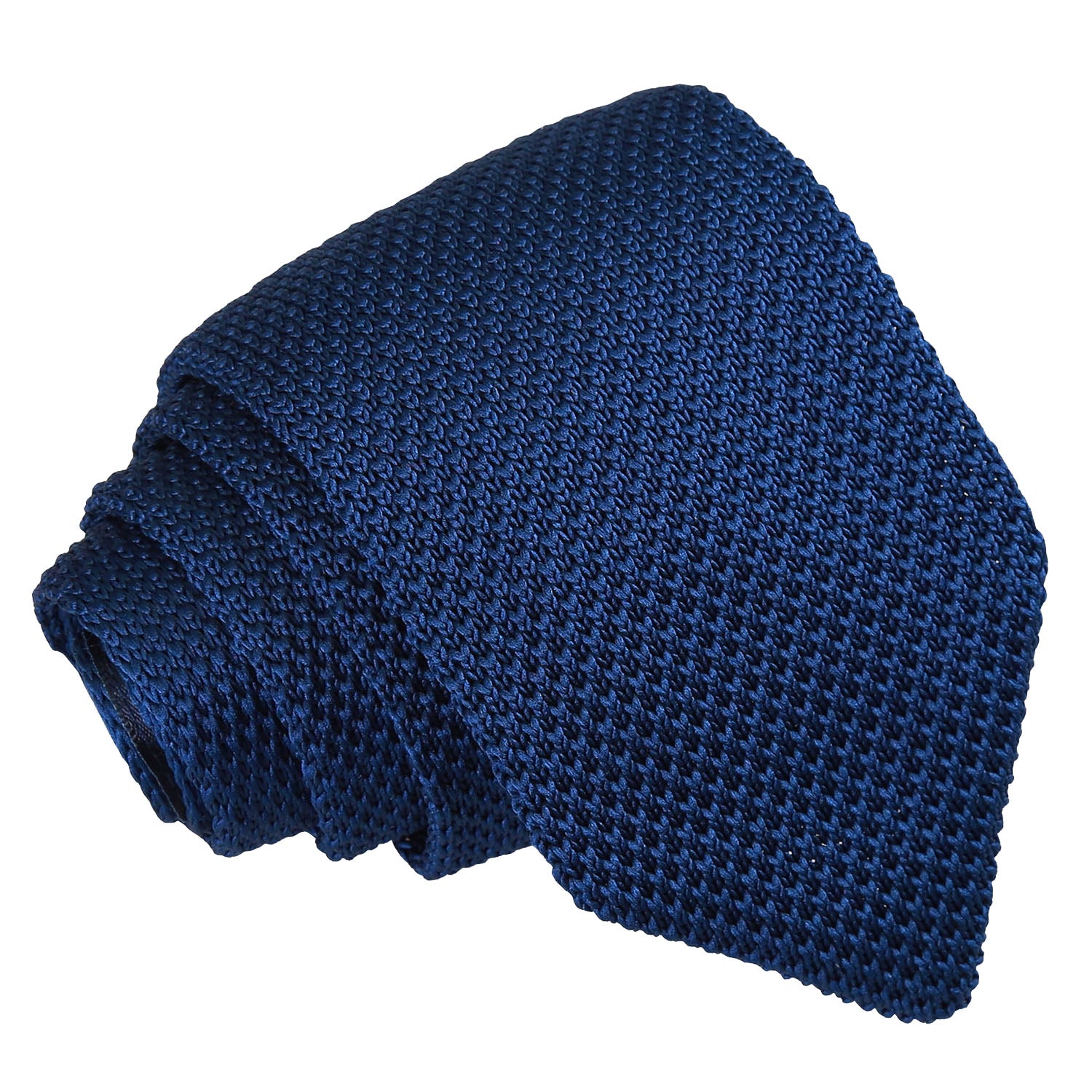 Plain Knitted Slim Tie - Silver - Well Dapper