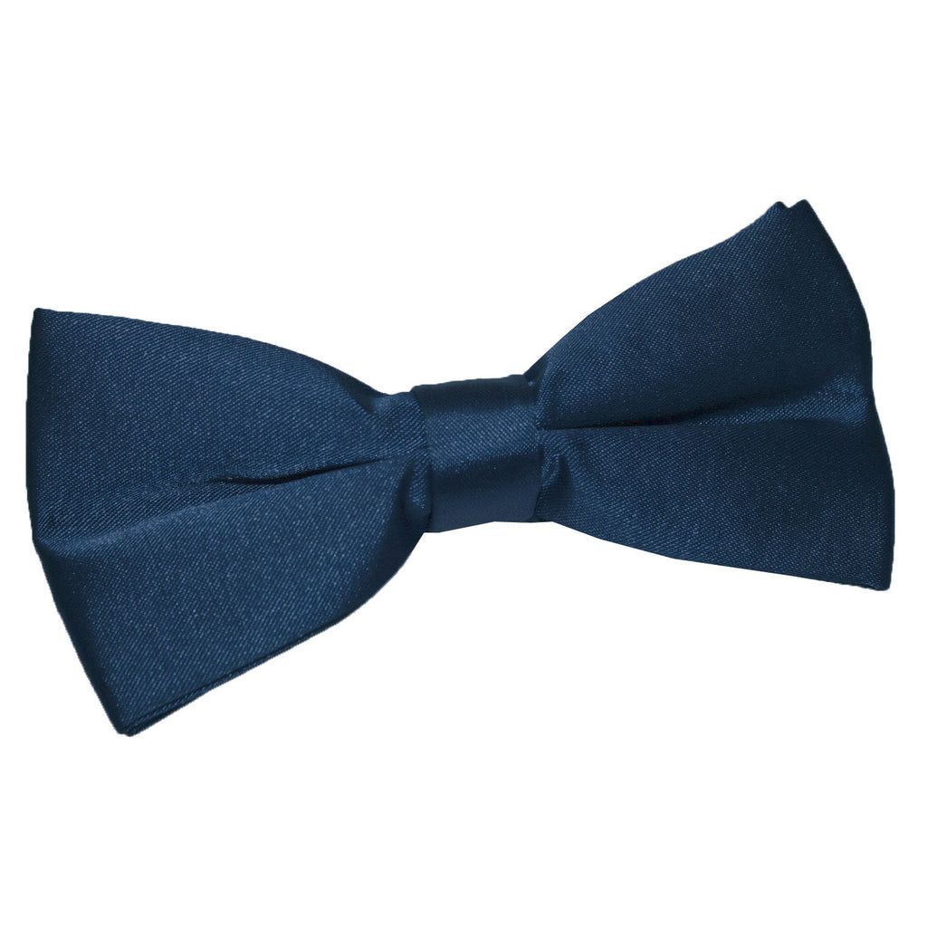 Navy Blue Plain Satin Pre Tied Bow Tie