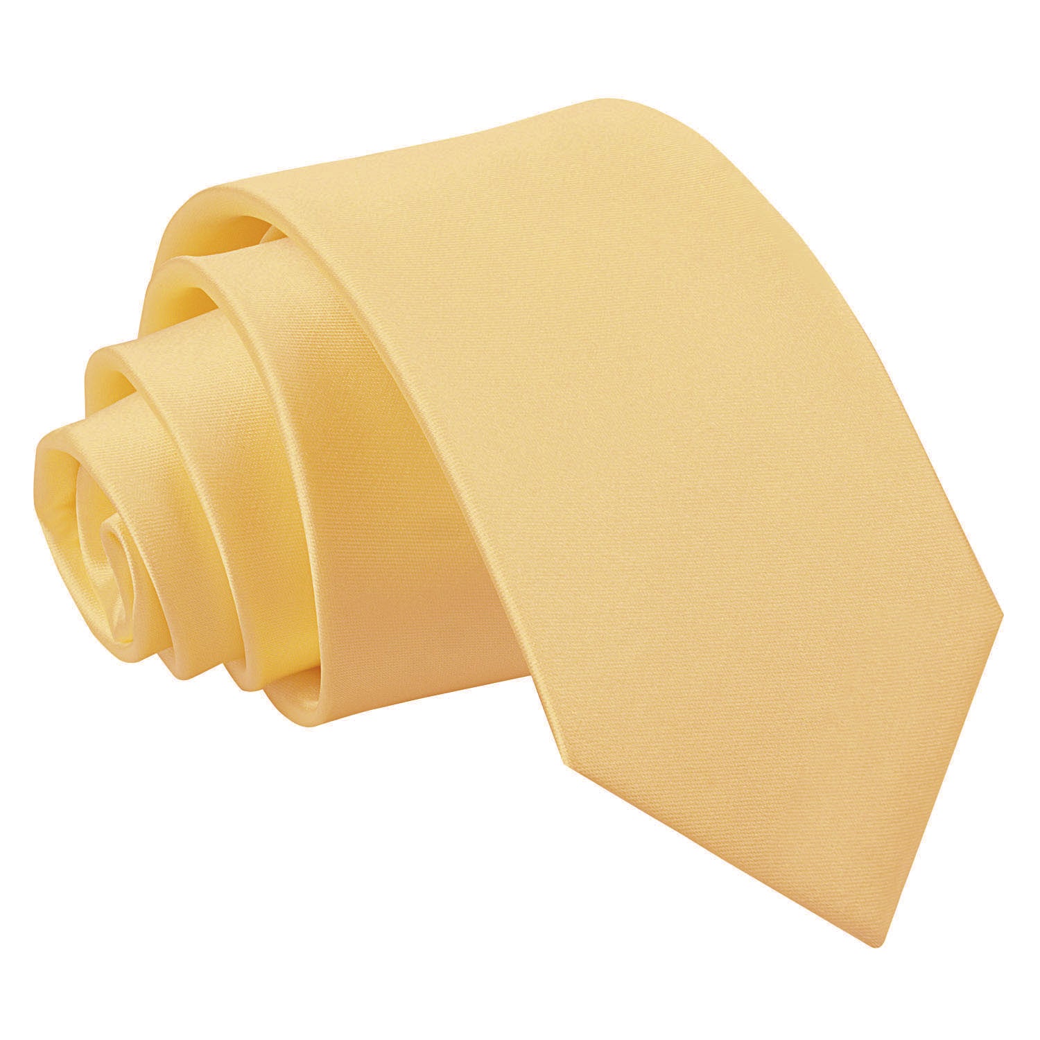 Plain Satin Classic Tie - Gold - Well Dapper