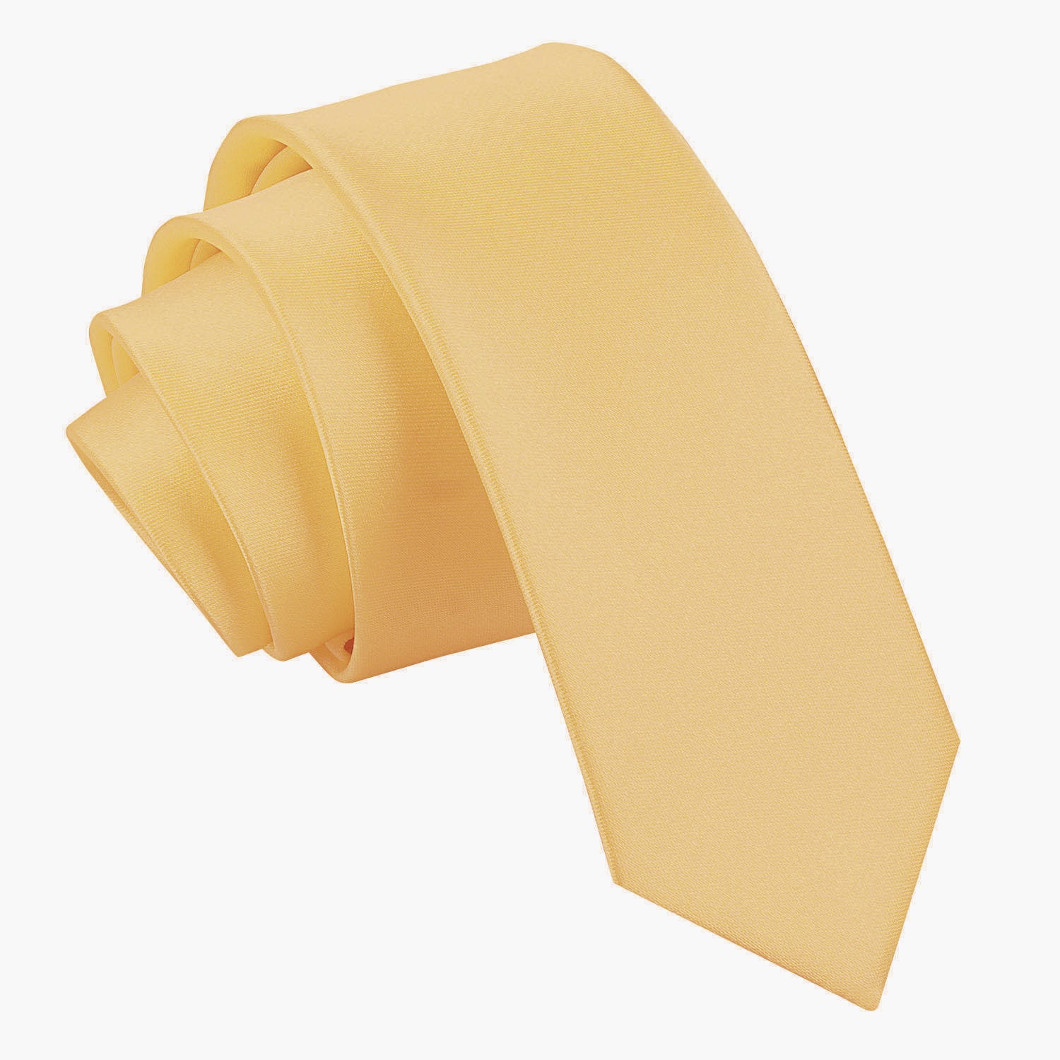 Plain Satin Skinny Tie - Gold - Well Dapper