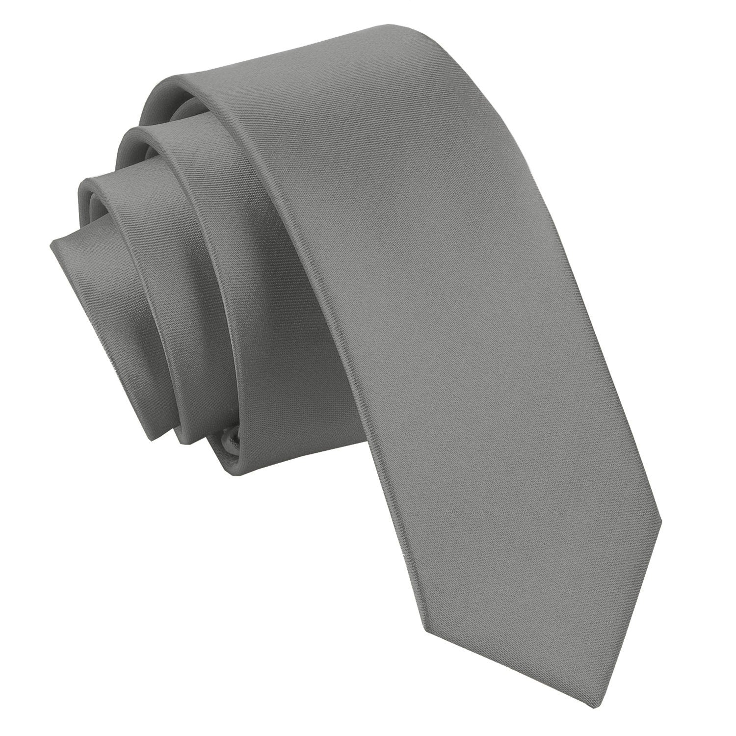 Plain Satin Skinny Tie - Ivory - Well Dapper