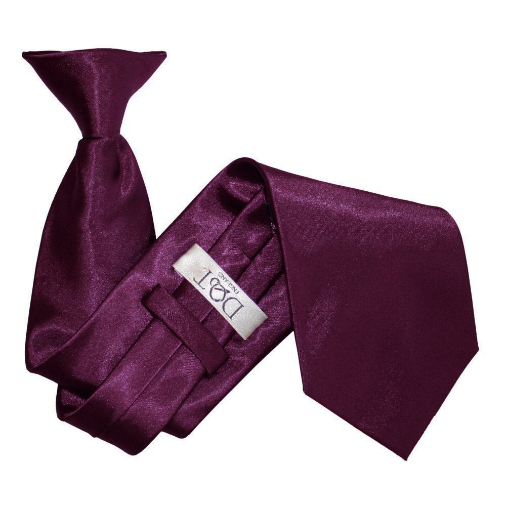 Plain Satin Clip-On Tie - Purple - Well Dapper