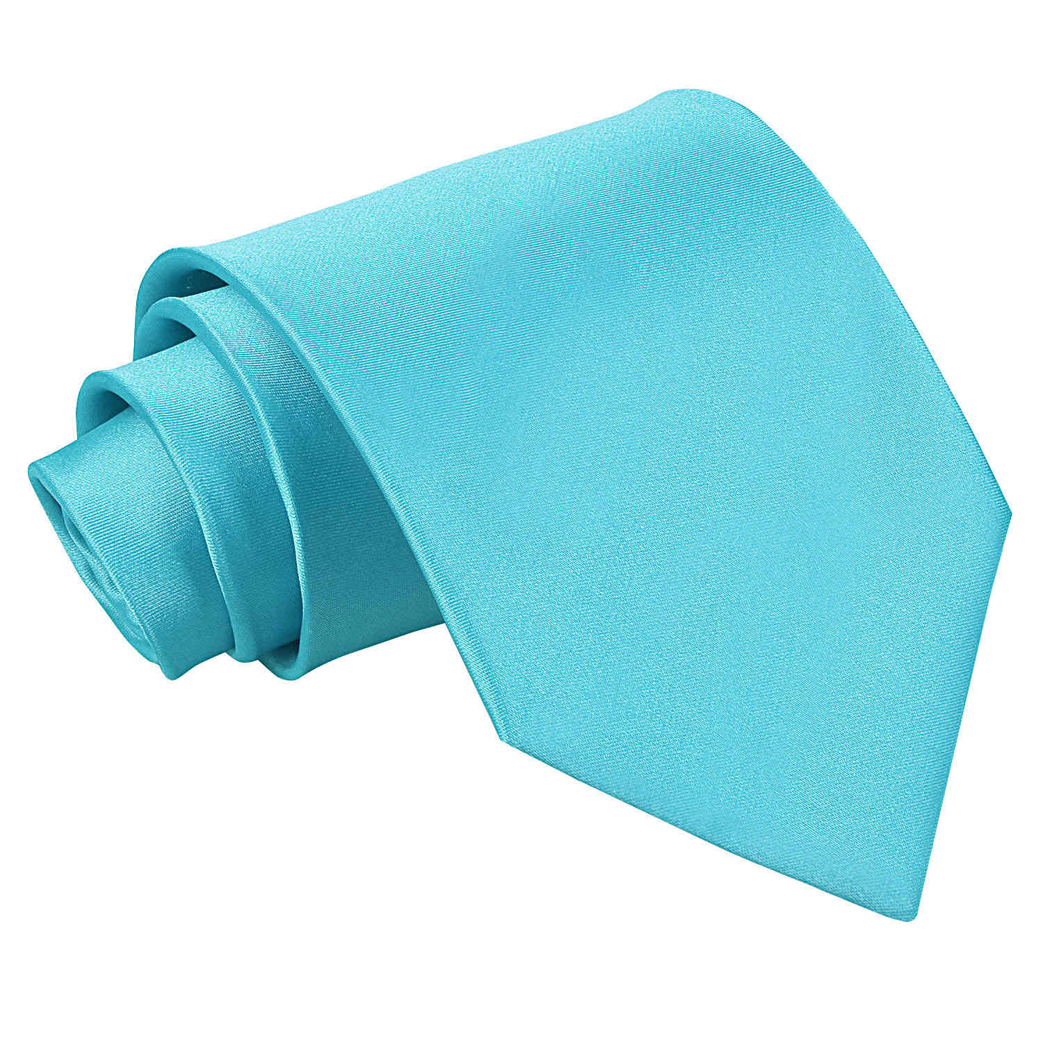 Plain Satin Classic Tie - Teal - Well Dapper