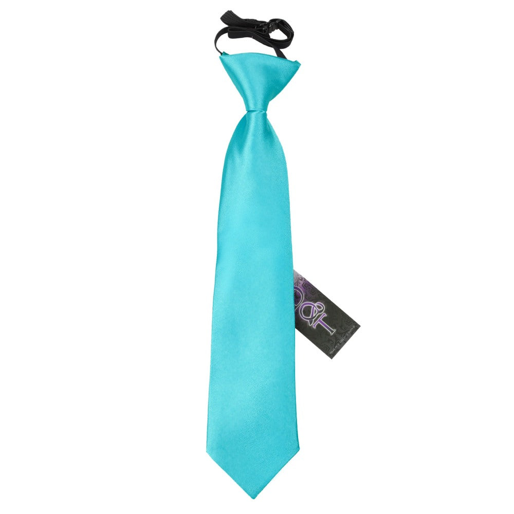 Plain Satin Elasticated Tie - Boys - Mint Green - Well Dapper