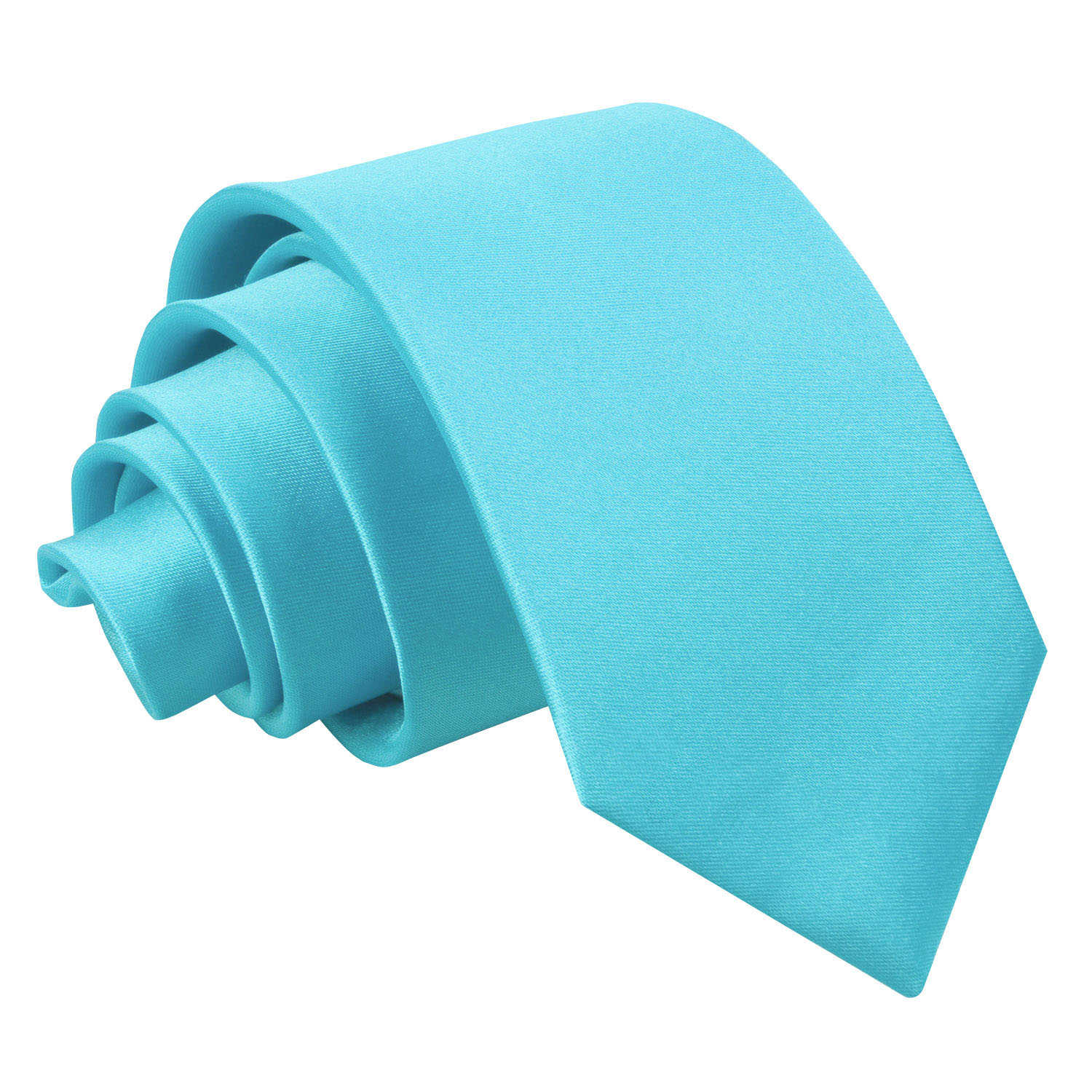 Plain Satin Slim Tie - Electric Blue - Well Dapper