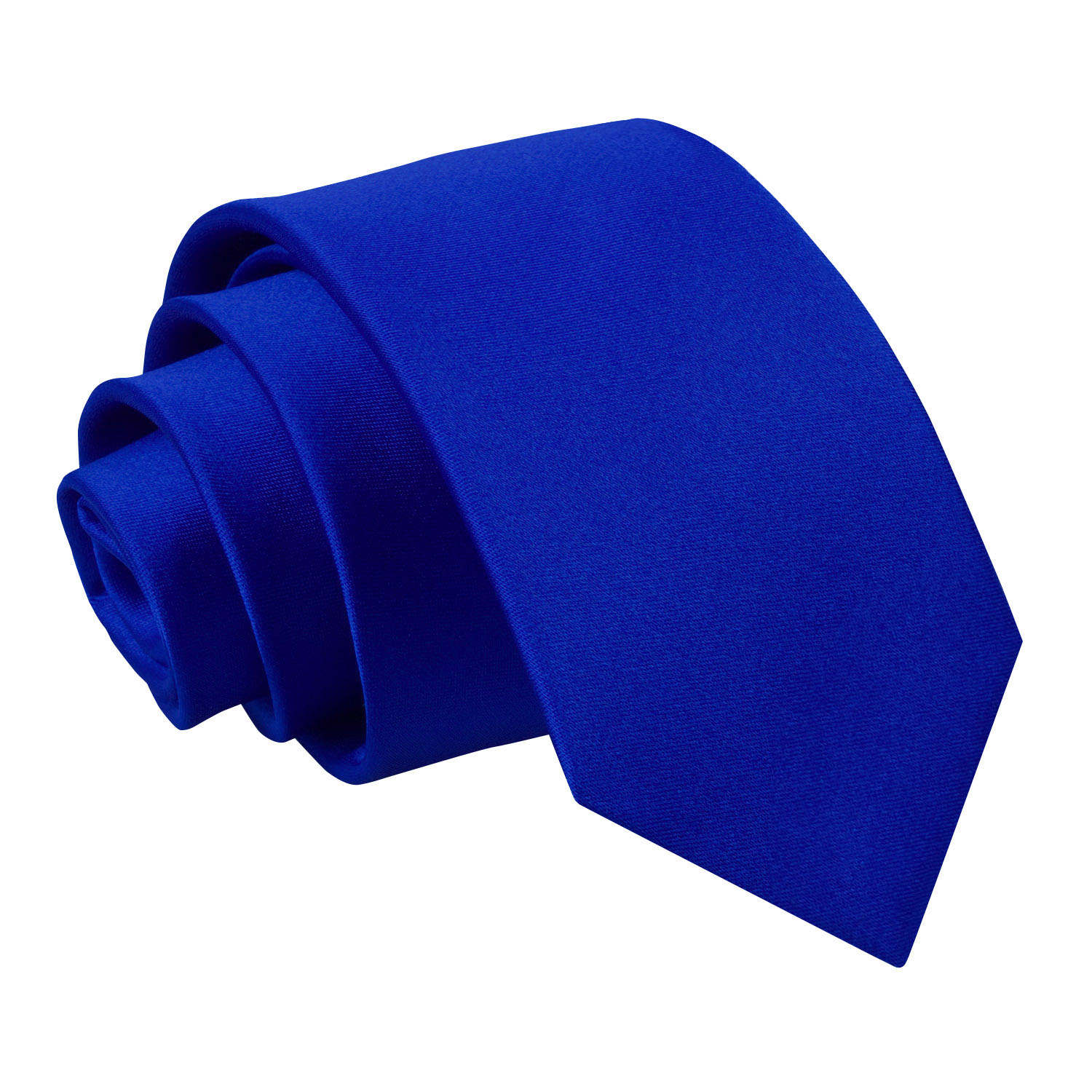 Plain Satin Slim Tie - Electric Blue - Well Dapper