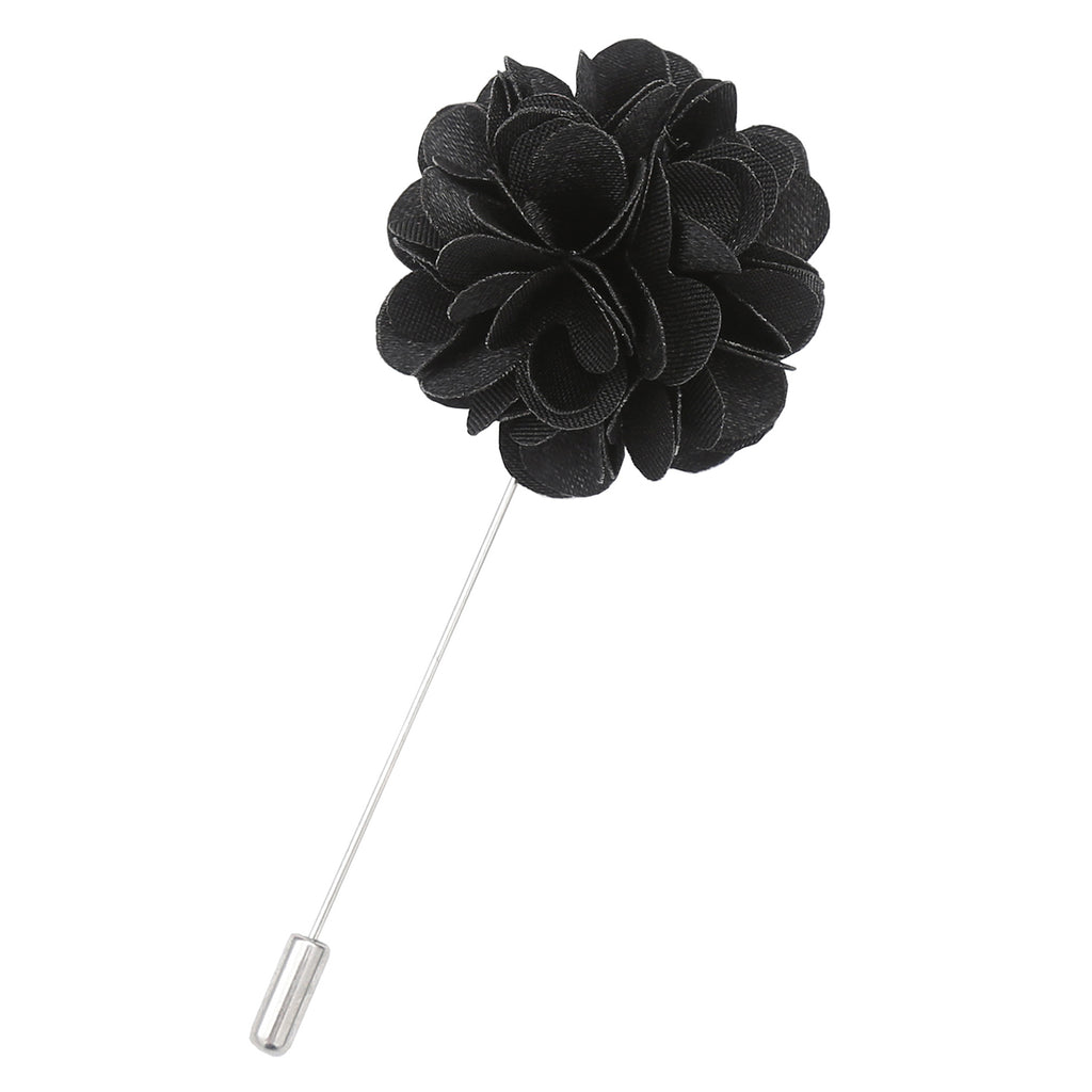 Black Plain Satin Lapel Pin