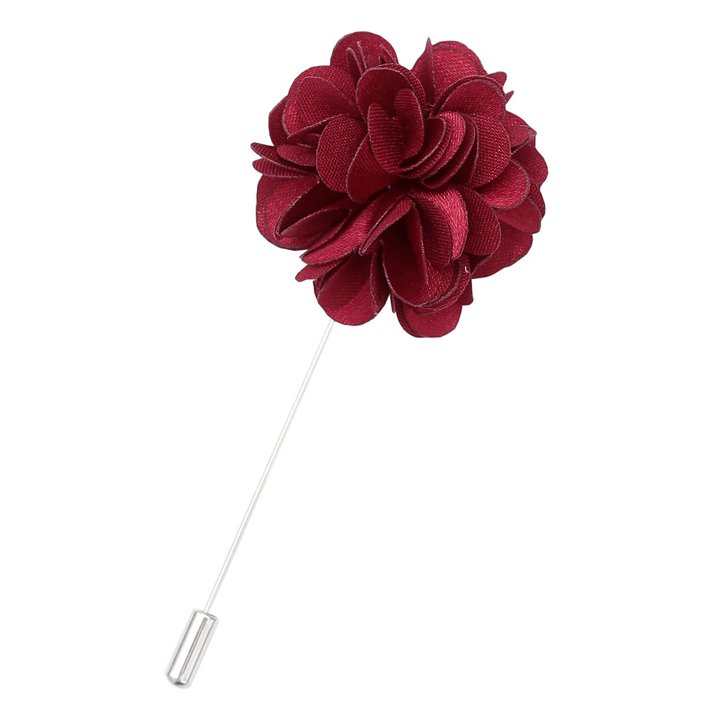 Burgundy Plain Satin Lapel Pin