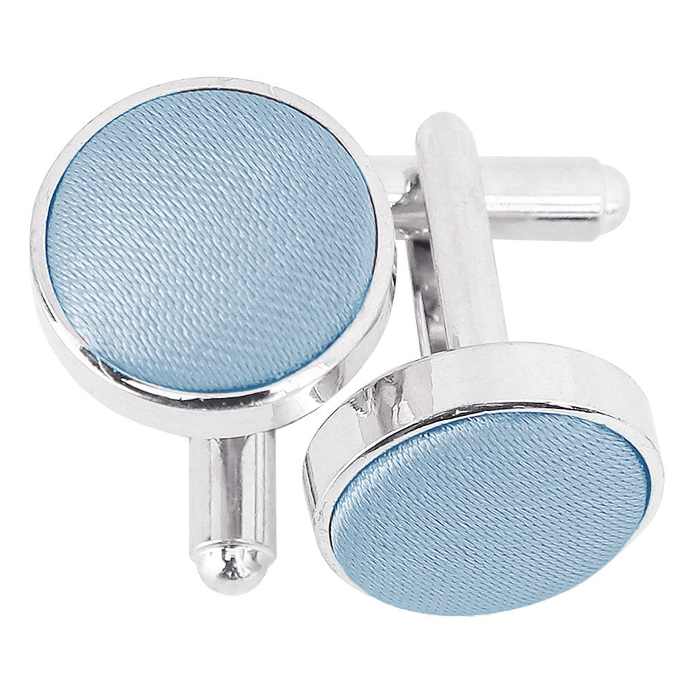 Dusty Blue Plain Satin Cufflinks