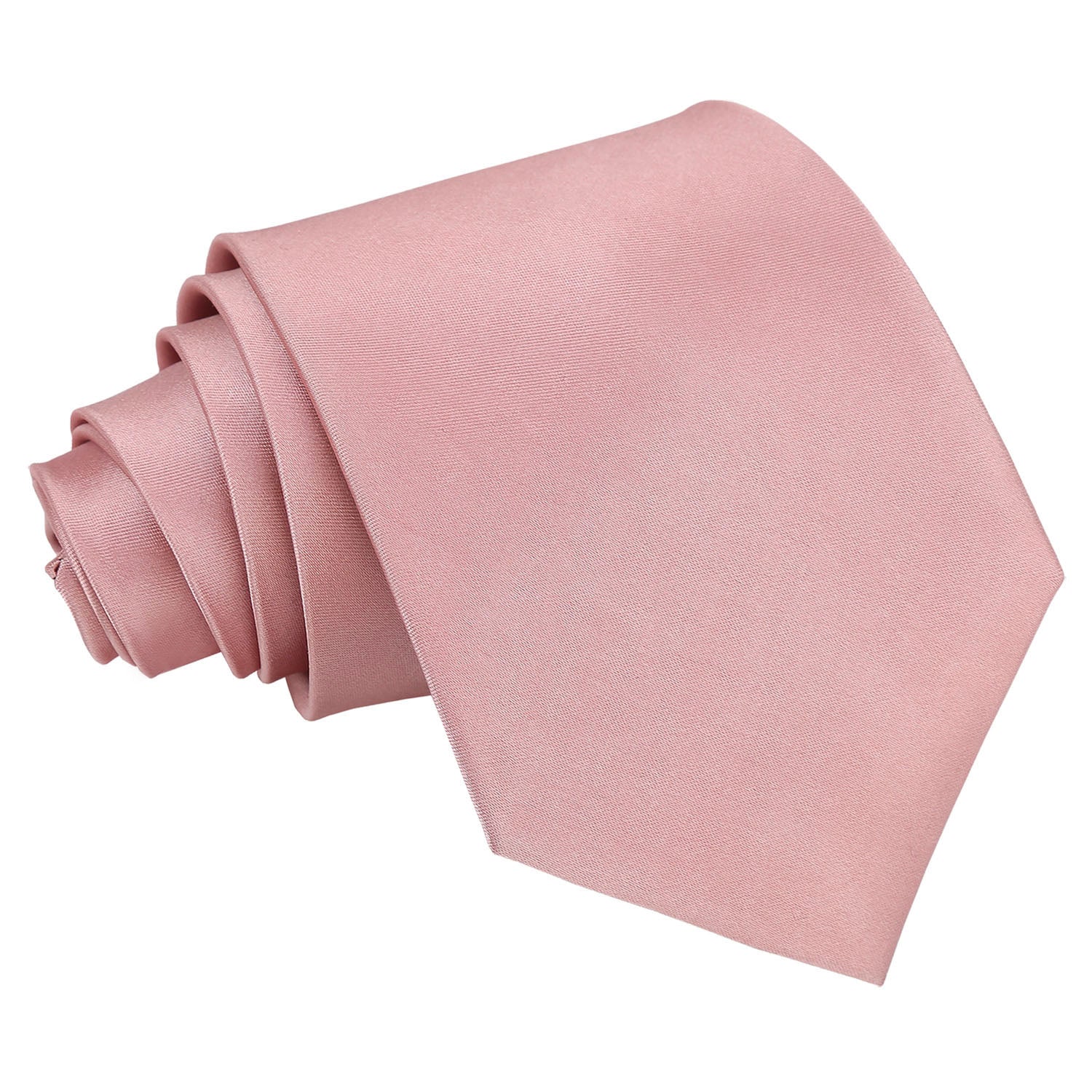 Plain Satin Extra Long Tie - Coral - Well Dapper