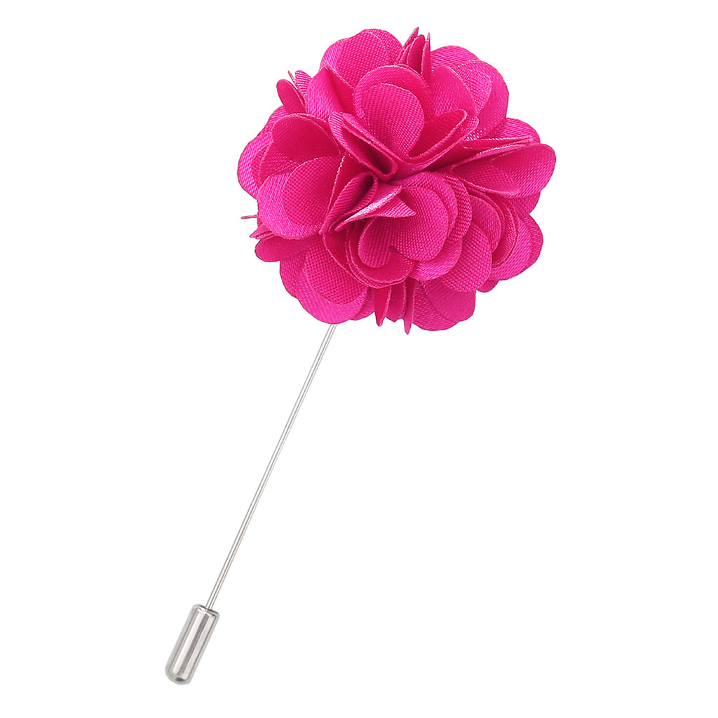 Hot Pink Plain Satin Lapel Pin