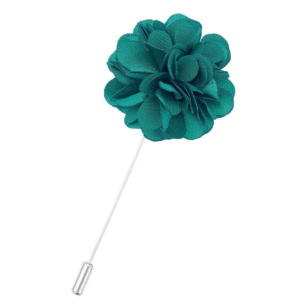 Teal Plain Satin Lapel Pin