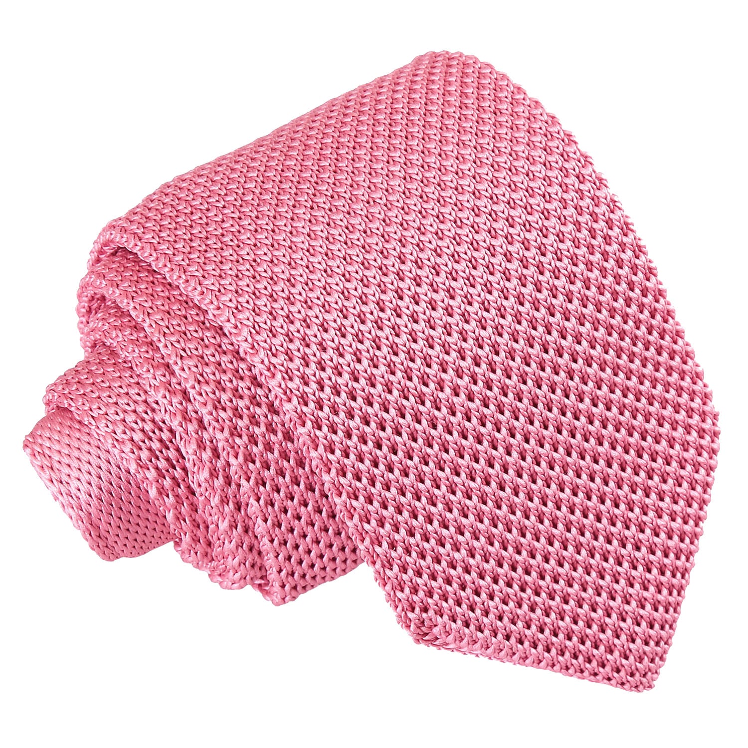 Plain Knitted Slim Tie - Burgundy - Well Dapper